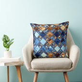 カウボーイのバンダナの青いモザイク模様のオリジナルの芸術 クッション (椅子)