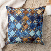 カウボーイのバンダナの青いモザイク模様のオリジナルの芸術 クッション (ブランケット)