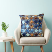 カウボーイのバンダナの青いモザイク模様のオリジナルの芸術 クッション (椅子)
