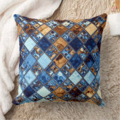 カウボーイのバンダナの青いモザイク模様のオリジナルの芸術 クッション (ブランケット)