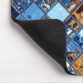 カウボーイのバンダナの青いモザイク模様のオリジナルの芸術 マウスパッド (コーナー)