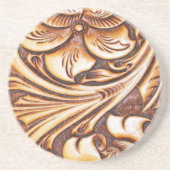 カウボーイのファッションの西欧諸国の用具を使われた革 コースター (正面)