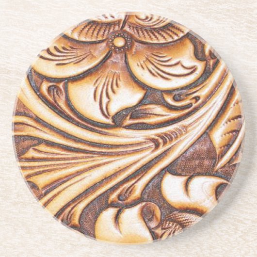 カウボーイのファッションの西欧諸国の用具を使われた革 コースター (正面)