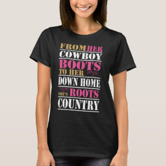 カウボーイのブーツから家を下り、彼女はCを根に持つ Tシャツ