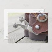 カウボーイのブーツに拍車をかける ポストカード (正面/裏面)