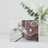 カウボーイのブーツに拍車をかける ポストカード (スタンド正面)