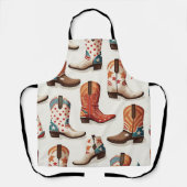 カウボーイのブーツ柄 エプロン (正面)