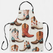 カウボーイのブーツ柄 エプロン (正面)