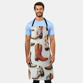 カウボーイのブーツ柄 エプロン
