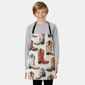 カウボーイのブーツ柄 エプロン (着用した状態)