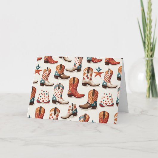 カウボーイのブーツ柄 カード (正面)