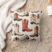 カウボーイのブーツ柄 クッション (ブランケット)
