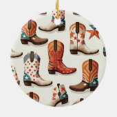 カウボーイのブーツ柄 セラミックオーナメント (裏面)