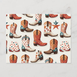 カウボーイのブーツ柄 ポストカード