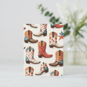 カウボーイのブーツ柄 ポストカード (スタンド正面)