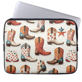 カウボーイのブーツ柄 ラップトップスリーブ