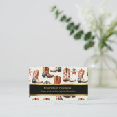 カウボーイのブーツ柄 名刺 (スタンド正面)