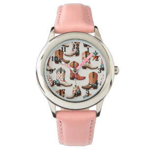 カウボーイのブーツ柄 腕時計