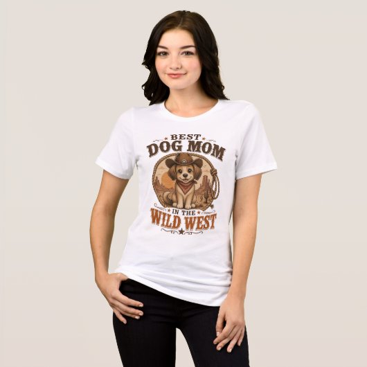 カウボーイのベストな犬のママ トライブレンドTシャツ (正面全面)