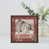 カウボーイのベビーの発表の正方形 案内状 (スタンド正面)