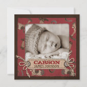 カウボーイのベビーの発表の正方形 案内状 (正面)