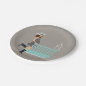 カウボーイのベビーシャワー-ブルネット ペーパープレート (アングル)