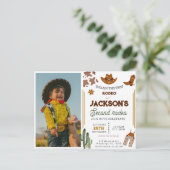 カウボーイのロデオデビュー写真 2歳の誕生日 ポストカード (スタンド正面)