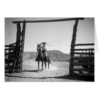 カウボーイのロープをかけること