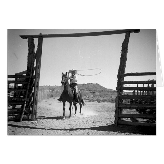 カウボーイのロープをかけること (正面横)