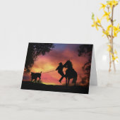 カウボーイのロープをかけるバースデー・カード カード (黄色い花)