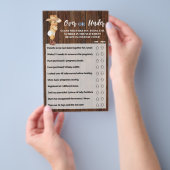 カウボーイの上または下の赤ちゃんシャワーゲームカード チラシ (ハンドル)