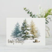 カウボーイの休暇　ウェスタン　ナチュラル　水彩 シーズンカード (スタンド正面)