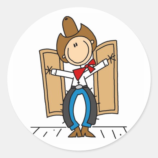 カウボーイの入り口シール ラウンドシール (正面)