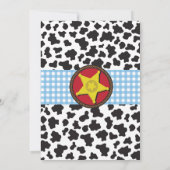 カウボーイの女性のカーボーイの誕生会牛男の子の招待状 招待状 (裏面)