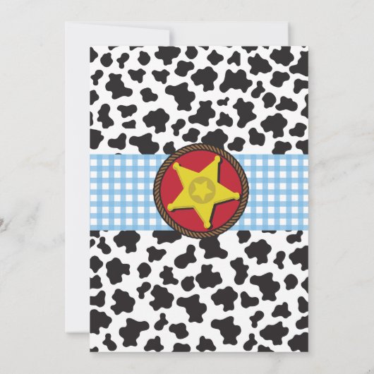 カウボーイの女性のカーボーイの誕生会牛男の子の招待状 招待状 (裏面)