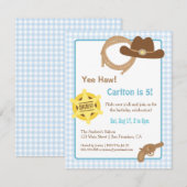 カウボーイの子供たち ウェスタン バースデー パーティーの招待状 招待状 (正面/裏面)