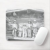 カウボーイの子供の観光牧場の写真は着ます マウスパッド (マウス)