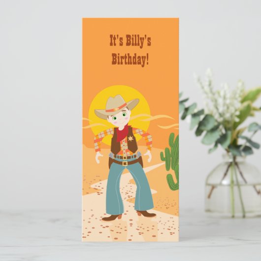 カウボーイの子供の誕生日のパーティの招待状 招待状 (スタンド正面)