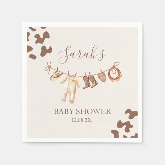 カウボーイの小さな赤ちゃんシャワー少年 スタンダードカクテルナプキン (正面)