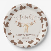 カウボーイの小さな赤ちゃんシャワー少年 ペーパープレート (正面)
