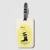 カウボーイの帽子とブーツの独身最後の夜 ラゲッジタグ (正面縦)