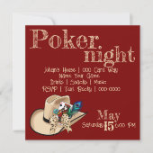 カウボーイの帽子と遊戯札と孔雀の羽 招待状 (正面)