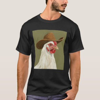 カウボーイの帽子をかぶったかわいいニワトリ Tシャツ