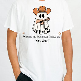 カウボーイの幽霊ギター メンズハロウィンTシャツ Tシャツ