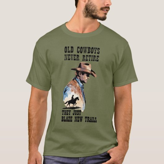 カウボーイの引退をユーモラスに祝福 Tシャツ (正面)