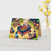 カウボーイの料理 グリル オーダーメイド カード (黄色い花)