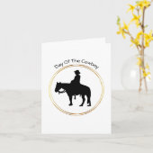 カウボーイの日のモットカード カード (黄色い花)