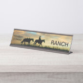 カウボーイの日の出 デスクネームプレート (正面)