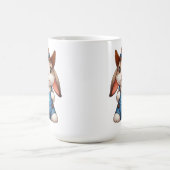 カウボーイの格好をしたウサギ コーヒーマグカップ (中央)