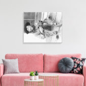 カウボーイの格好をした少年おもちゃ キャンバスプリント (インサイチュ (リビング))